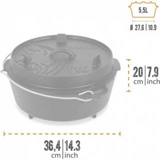 👉 Oven active Dutch FT6-6QT (zonder pootjes) Set - Pan + Deksellifter Schraper Briketten