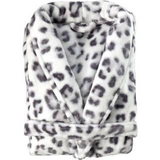 👉 Snow Leopard Flanel Fleece Badjas Grey Lang