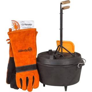 👉 Oven active Dutch FT4.5-4.5QT (met pootjes) Set - Pan + Professioneel Deksellifter Schraper Vuurhandschoenen