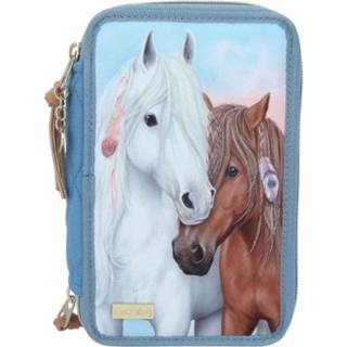 👉 Etui blauw Miss Melody 3-Vaks Blue Quilt 4010070620998