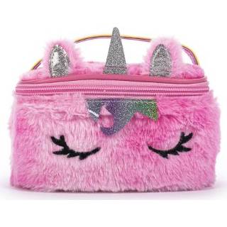 👉 Toilettas roze pluche Unicorn Traincase 8058040162884