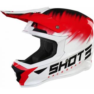 👉 Wit rood l active SHOT Furious Kid Versus Glanzend Crosshelm 3701030108397
