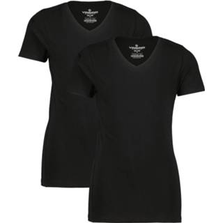 👉 Shirt l male Deep Black jongens T-Shirt Boys v-neck (2-pack) 8720386789901