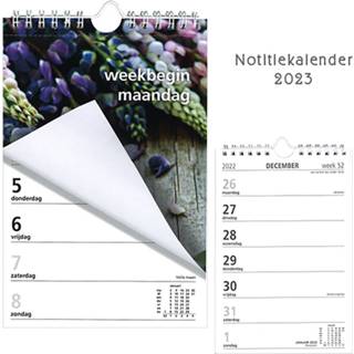 👉 Paars Weekblok 2023 met Wire-O-binding - week begint op Maandag Bloemen 8715311127859