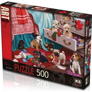 Puzzel karton multicolor Puppies in the bedroom 500 stukjes 8681842200098