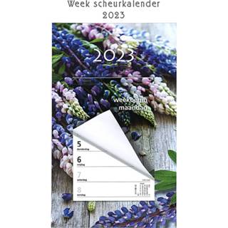 👉 Scheurkalender paars Week 2023 - begint op Maandag Bloemen 8715311127774