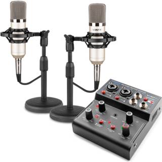 👉 Audio interface tan Vonyx VMM301 podcast set - USB Mixer met + 2 8720105711039