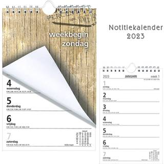 Hout Weekblok 2023 met Wire-O-binding - week begint op Zondag 8715311127873