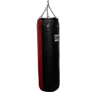 👉 Bokszak zwart Super Pro Lederen Punch Bag Gigantor Zwart/Rood 138x42 cm 8720088974766