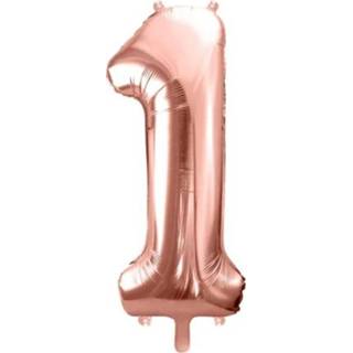 👉 Folie roze ballon cijfer 1 86 cm 5902230771352