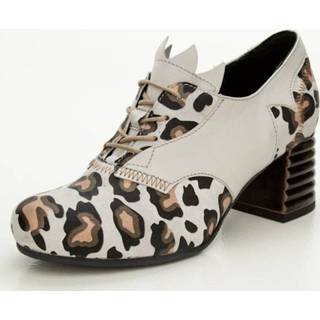 👉 Veterpump met modieuze animalprint Simen Wit/Bruin/Beige