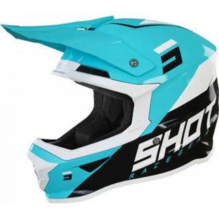👉 Zwart turkoois m active SHOT Furious Chase Turquoise Glanzend Crosshelm 3701030106775
