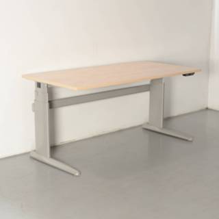 👉 Bureau Markant elektrisch zit-sta bureau, appel blad, 160 x 80 cm, hoogte instelbaar onderstel