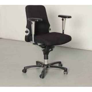 👉 Bureaustoel zwart Comforto 77 bureaustoel, zwart, smalle ronde rug, 4D armleggers
