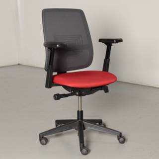 👉 Bureaustoel rood zwart Haworth D2965 bureaustoel, rood, mesh, 2D armleggers
