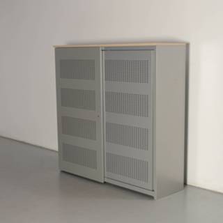 👉 Schuifdeurkast aluminium Voortman akoestische schuifdeurkast, aluminium, 157 x 160 cm, incl. 6 legborden,