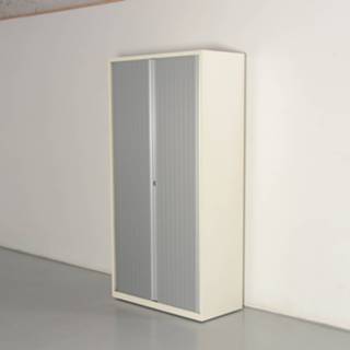 👉 Roldeurkast wit Bisley roldeurkast, gebroken wit, 195 x 100 cm, incl. 4 legborden