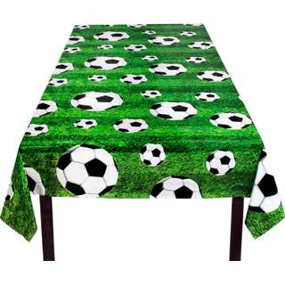 👉 Tafelkleed plastic Tafelkleed/tafellaken voetbal thema 120 x 180 cm