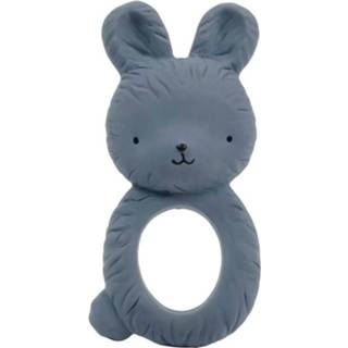 👉 Bijtring blauw active A Little Lovely Company - Bunny (Charcoal Blue) 8719715001296
