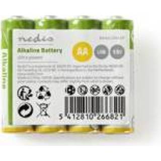 👉 Batterij Nedis Alkaline-Batterij AA batterijen (set van 4) 5412810154746