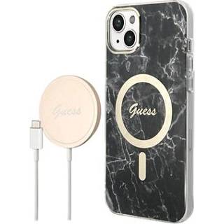 👉 Draadloze oplader zwart Guess Marble Edition Bundle Pack iPhone 14 Hoesje & - 3666339103118