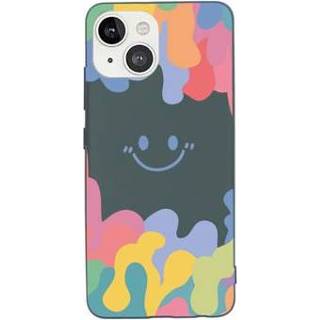 👉 Vloeibaar silicoon groen Smile Series iPhone 14 Siliconen Hoesje - Donkergroen 5714122419804