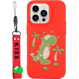 👉 Dinosaurus Kiss Serie iPhone 14 Pro Max TPU Hoesje met Band - 5714122423702