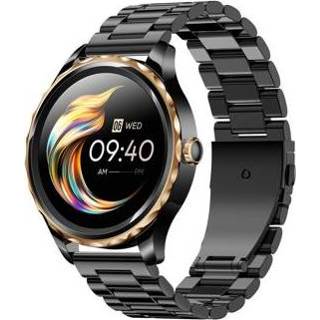 👉 Smartwatch zwart Elegante Waterdichte QR02 - Roestvrijstalen Band 5714122425676