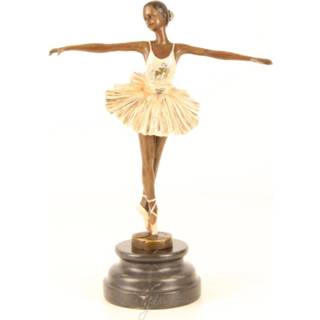 👉 Ballerina's beige Bronzen beeld ballerina beschilderd