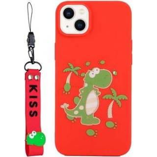 👉 Dinosaurus Kiss Series iPhone 14 Plus TPU Hoesje met Band - 5714122428837