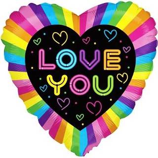 👉 Folieballon regenboog I love you