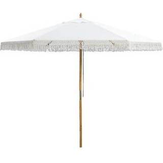 👉 Parasol ecru Polyester#Hout beige Le Sud houtstok Provence - Ø250 cm Leen Bakker 8714901820538