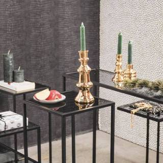 👉 Kandelaar goud gouden keramiek volwassenen rond modern l diner kaars Housevitamin klassieke schaak 8720168841568