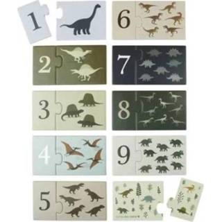 👉 Dinosaurus Multi Color karton kinderen modern A Little Lovely Company Telpuzzel Dinosaurussen 8719715002217