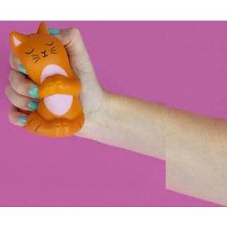 👉 Oranje siliconen rubber alle leeftijden modern Gift Republic Meowditation stress toy 5056004328904