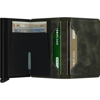 👉 Slimwallet donkergroen zwart groen Aluminium-Leer-Kunststof volwassenen modern Secrid Vintage Olive Green black 8718215287346