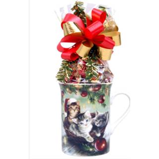 👉 Koffiemok Kerstkat Multicolor