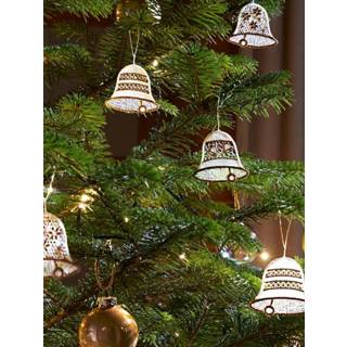 👉 Kerstboomhanger Klokje Raebel Wit/Goudkleur