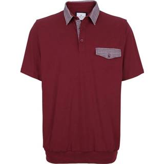 👉 Poloshirt met trendy contrasterende details Roger Kent Bordeaux