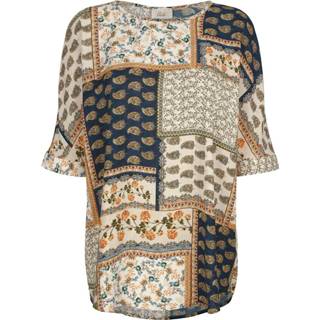 👉 Tuniek met paisleydessin Paola Ecru/Cognac/Donkerblauw