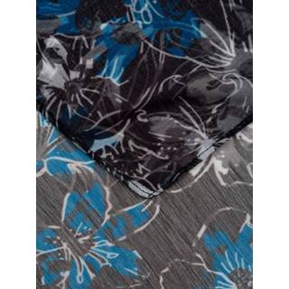 👉 Sjaaltje met bloemendessin Paola Zwart/Royal blue