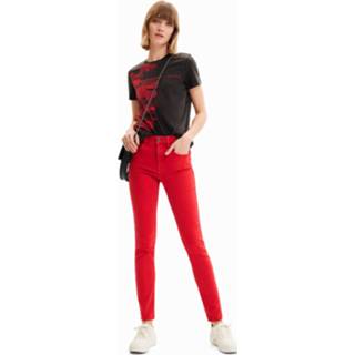 👉 Skinnyjeans rood elastane vrouwen Push-up skinny jeans - RED 34 8445110410554