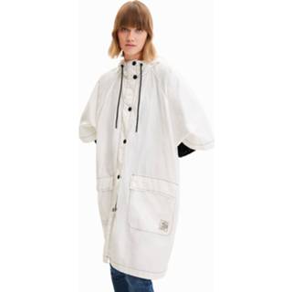 👉 Regenjas wit polyester vrouwen Opvouwbare met logomania - WHITE U 8445110385531