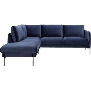 👉 Hoekbank blauw velvet Brest links - donkerblauw Leen Bakker 5713941209535