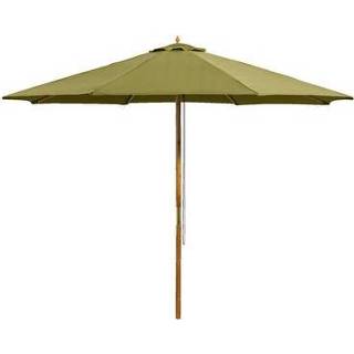 👉 Parasol groen Polyester#Hout Le Sud houtstok Tropical - Ø300 cm Leen Bakker 8714901820484