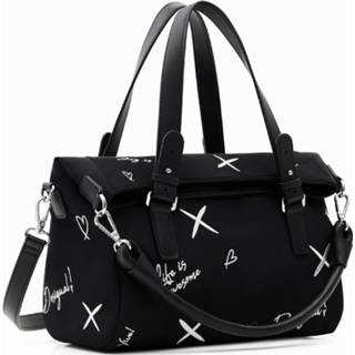 👉 Middelgrote tas zwart polyester vrouwen met borduursels - BLACK U 8445110386774