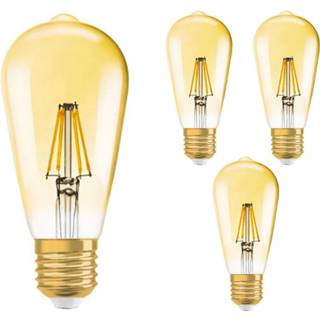 👉 Gloeilamp Voordeelpak 4x Osram Vintage 1906 LED E27 Edison Goud 2.5W 200lm - 824 | Vervanger voor 25W 8719157039383