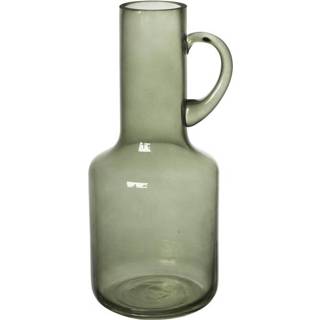 👉 Flesvaas groen glas klein transparant - 27 cm 8716963174802