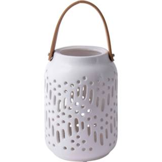 👉 Lantaarn wit keramiek ø13,2x18,8cm - 8712628395650