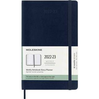 👉 Agenda saffierblauw large active notitieboek 2022-2023 Moleskine 18mnd hard cover 8056420856378